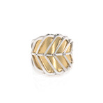 John Hardy // Modern Chain 18k Yellow Gold + Sterling Silver Ring // Ring Size: 7 // Store Display