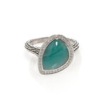 John Hardy // Classic Chain Sterling Silver + Diamond Ring // Ring Size: 7 // Store Display