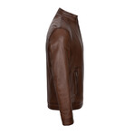Taylor Leather Jacket // Chestnut (M)