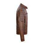 Emile Leather Jacket // Chestnut (XL)