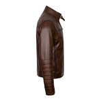Billie Leather Jacket // Chestnut (M)