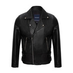 Biker Jacket // Style 2 // Black (XL)