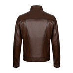 Billie Leather Jacket // Chestnut (XL)