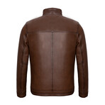 Taylor Leather Jacket // Chestnut (S)