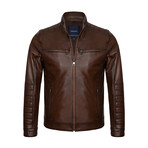 Billie Leather Jacket // Chestnut (3XL)