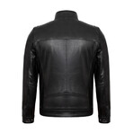 Quilted Arms & Shoulders Racer Jacket // Black (XL)