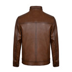 Zack Leather Jacket // Chestnut (XL)