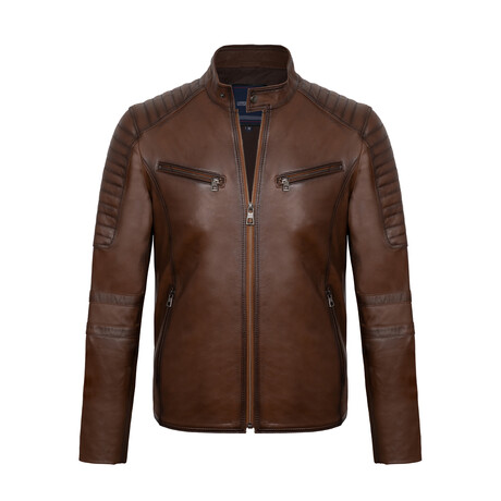 Peter Leather Jacket // Chestnut (S)