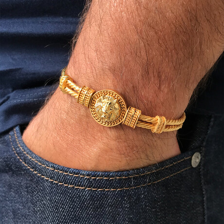 Brass Lion Bracelet // Gold