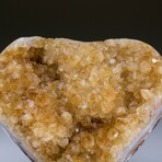 Genuine Polished Citrine Crystal Clustered Heart + Acrylic Display Stand v.2