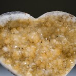 Genuine Polished Citrine Crystal Clustered Heart + Acrylic Display Stand v.1