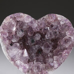 Genuine Amethyst Clustered Heart + Acrylic Display Stand