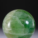 Genuine Polished Green Fluorite Sphere + Acrylic Display Stand