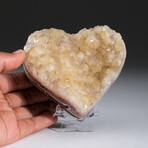 Genuine Citrine Clustered Heart + Acrylic Display Stand