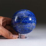 Genuine Polished Lapis Lazuli Sphere + Acrylic Display Stand (v.1)