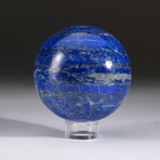 Genuine Polished Lapis Lazuli Sphere + Acrylic Display Stand (v.1)