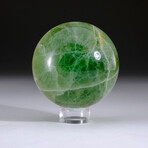 Genuine Polished Green Fluorite Sphere + Acrylic Display Stand