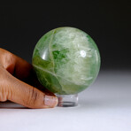 Genuine Polished Green Fluorite Sphere + Acrylic Display Stand