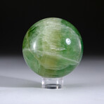 Genuine Polished Green Fluorite Sphere + Acrylic Display Stand