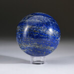 Genuine Polished Lapis Lazuli Sphere + Acrylic Display Stand (v.1)