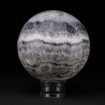 Genuine Polished Top Quality Gray Banded Onyx Sphere with acrylic display stand