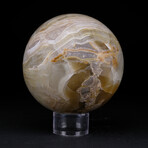 Genuine Polished Gemmy Green Banded Onyx Sphere 3" With Acrylic Display Stand