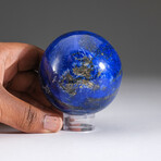 Genuine Polished Lapis Lazuli Sphere + Acrylic Display Stand (v.1)