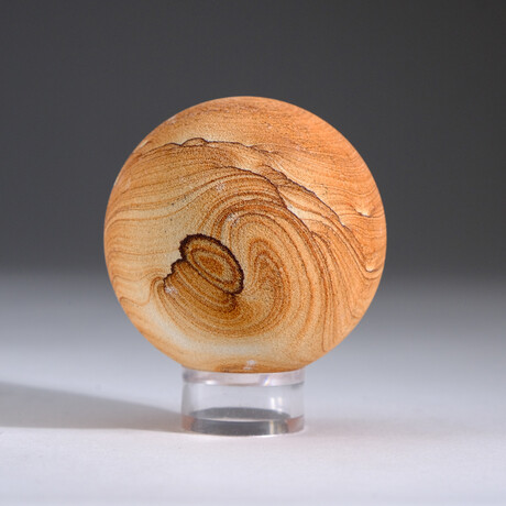 Genuine Natural Sandstone Sphere + Acrylic Display Stand