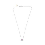 Genuine Pink Sapphire + White Diamond Necklace