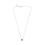 Genuine Blue Sapphire + White Diamond Necklace V2