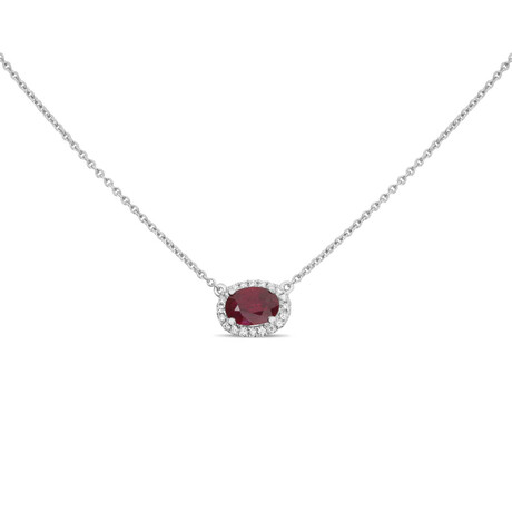 Genuine Ruby + White Diamond Necklace V3