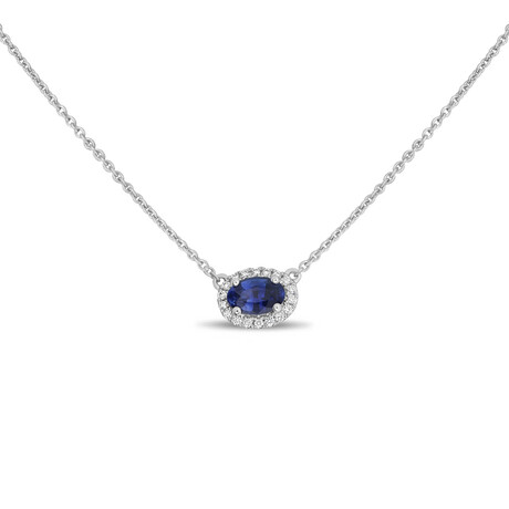 Genuine Blue Sapphire + White Diamond Necklace V2