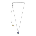 Genuine Blue Sapphire + White Diamond Necklace V1