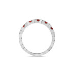 Genuine Ruby + 14K White Gold Banded Ring (5)