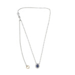 Genuine Sapphire + White Diamond Necklace
