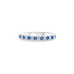 Genuine Round Sapphire + Diamond Banded Ring (6)
