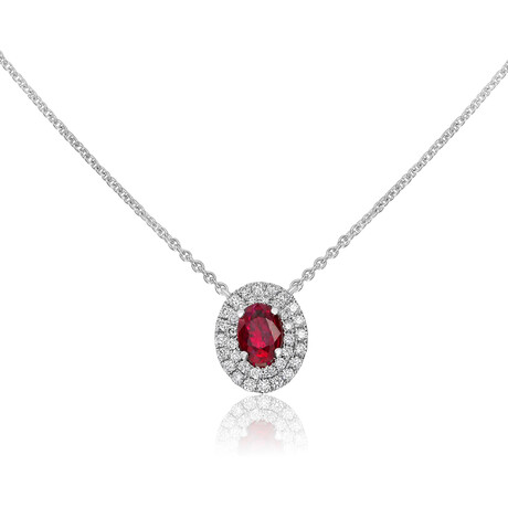Genuine Ruby + White Diamond Necklace V2