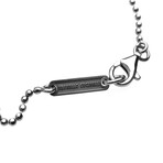 Brunello Cucinelli // Women's Necklace + Sparkle Carabiner Pendant // Gun Metal