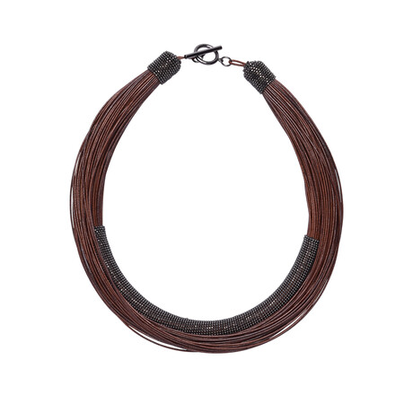 Brunello Cucinelli // Women's Monili Bead Necklace // Brown