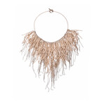 Brunello Cucinelli // Women's Vetro Natural Stone Necklace // Rose