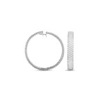 LB Exclusive // 18K White Gold Diamond Hoop Earrings // New