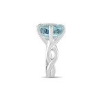 Chanel // Camilia 18K White Gold Aquamarine + Sapphire Ring // Ring Size: 6.75 // Estate