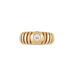 Bulgari // Tubogas 18K Yellow Gold Diamond Ring // Ring Size: 6 // Estate