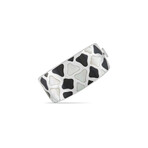 Roberto Coin // 18K Yellow Gold + 18K White Gold Mother of Pearl + Onyx Giraffe Bangle Bracelet // 6.7" // Estate