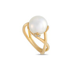 Tiffany & Co. // 18K Yellow Gold Diamond + Pearl Ring // Ring Size: 7.25 // Estate