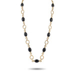 Chanel // 18K Yellow Gold Onyx Necklace // 19" // Estate