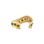 Kieselstein-Cord // 18K Yellow Gold Tourmaline + Amethyst Open Bangle Bracelet // 6.3" // Estate