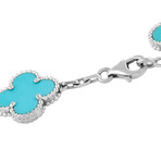 Van Cleef & Arpels // Alhambra 18K White Gold Turquoise Bracelet // 7" // Estate