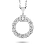 Bulgari // 18K White Gold Diamond Pendant Necklace // 17" // Estate