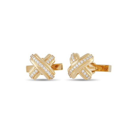 Tiffany & Co. // 18K Yellow Gold Diamond Cufflinks // Estate